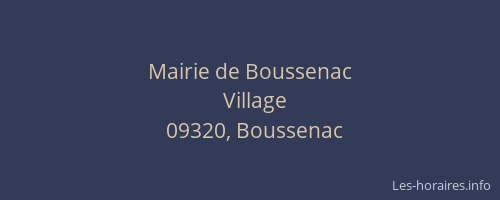 Mairie de Boussenac