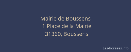 Mairie de Boussens
