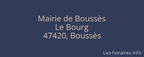 Mairie de Boussès