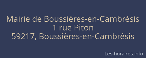 Mairie de Boussières-en-Cambrésis