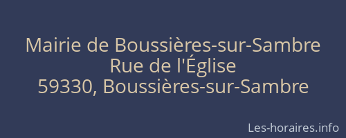 Mairie de Boussières-sur-Sambre