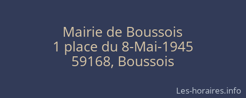 Mairie de Boussois
