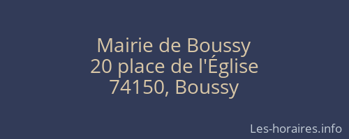 Mairie de Boussy