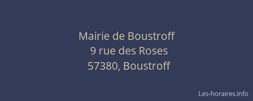 Mairie de Boustroff