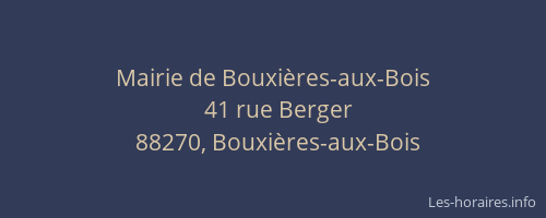 Mairie de Bouxi&egrave;res-aux-Bois