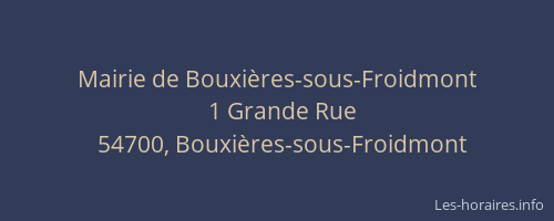 Mairie de Bouxi&egrave;res-sous-Froidmont