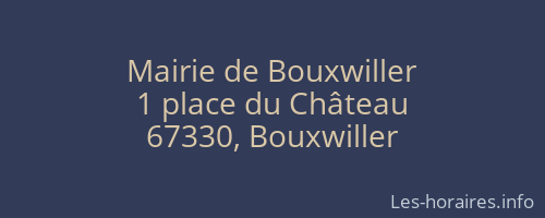 Mairie de Bouxwiller