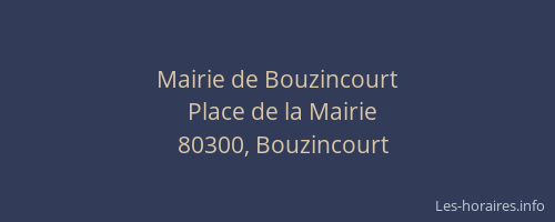 Mairie de Bouzincourt
