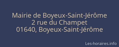 Mairie de Boyeux-Saint-Jérôme