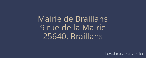 Mairie de Braillans