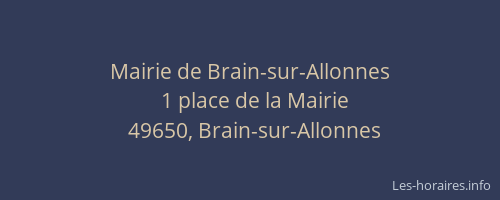 Mairie de Brain-sur-Allonnes
