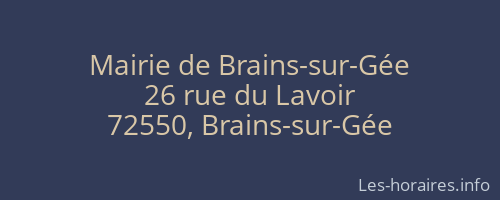 Mairie de Brains-sur-Gée