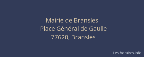 Mairie de Bransles
