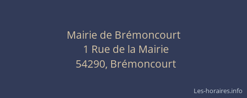Mairie de Brémoncourt