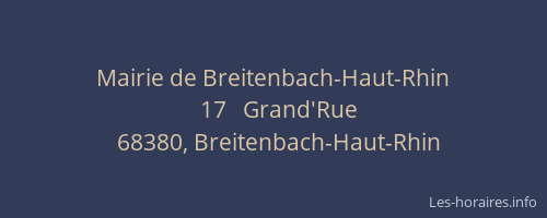 Mairie de Breitenbach-Haut-Rhin