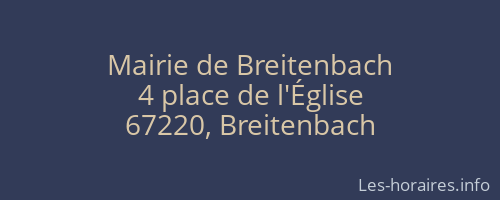 Mairie de Breitenbach