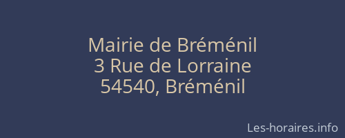 Mairie de Bréménil