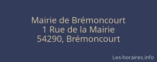 Mairie de Brémoncourt
