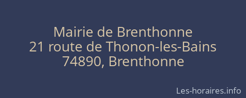 Mairie de Brenthonne