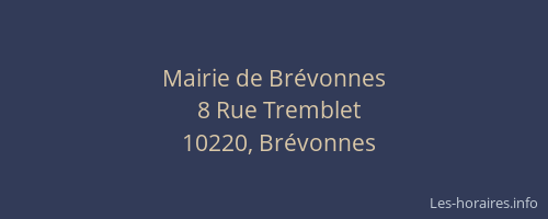 Mairie de Brévonnes