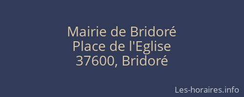 Mairie de Bridoré