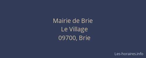 Mairie de Brie