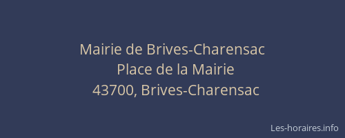 Mairie de Brives-Charensac