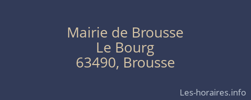 Mairie de Brousse