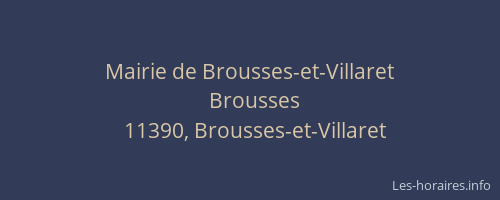 Mairie de Brousses-et-Villaret