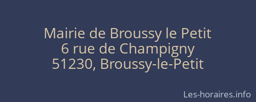 Mairie de Broussy le Petit