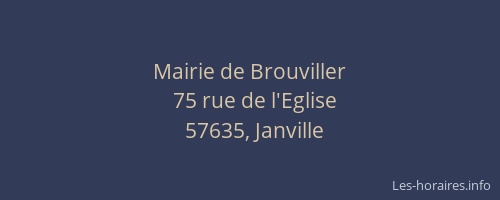 Mairie de Brouviller