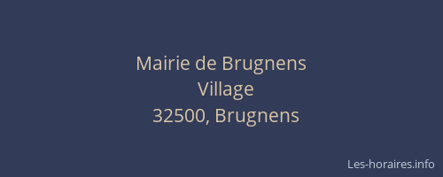 Mairie de Brugnens