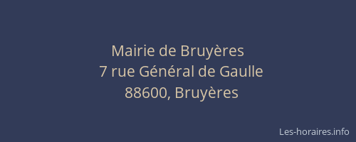Mairie de Bruyères