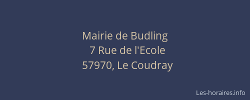 Mairie de Budling
