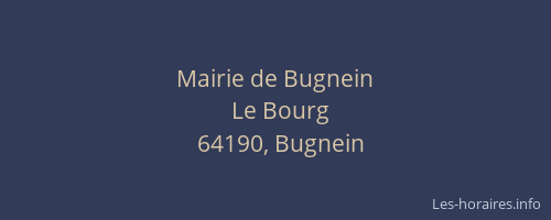 Mairie de Bugnein