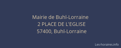 Mairie de Buhl-Lorraine