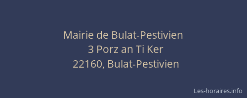 Mairie de Bulat-Pestivien