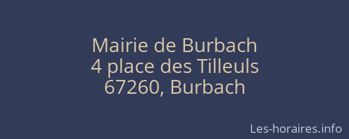 Mairie de Burbach