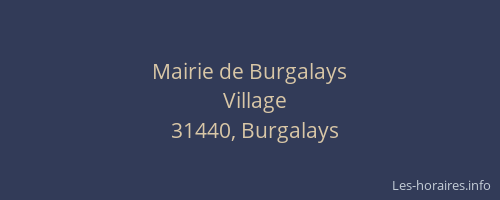 Mairie de Burgalays