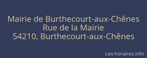 Mairie de Burthecourt-aux-Chênes