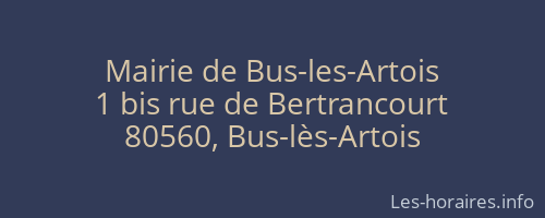 Mairie de Bus-les-Artois