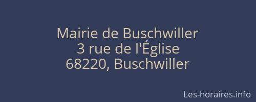 Mairie de Buschwiller