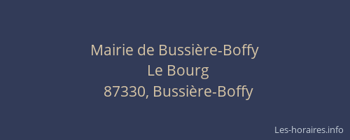 Mairie de Bussière-Boffy