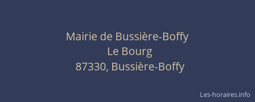 Mairie de Bussi&egrave;re-Boffy