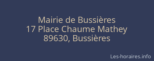 Mairie de Bussi&egrave;res