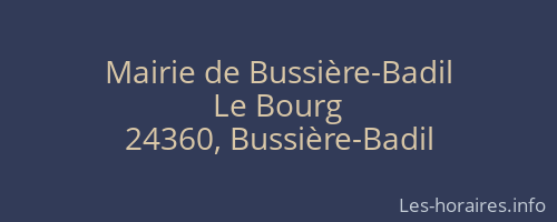 Mairie de Bussière-Badil