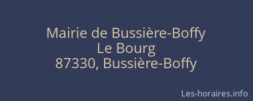 Mairie de Bussière-Boffy