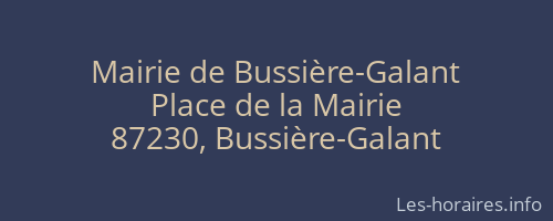 Mairie de Bussière-Galant