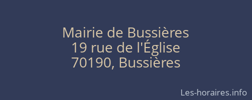 Mairie de Bussières