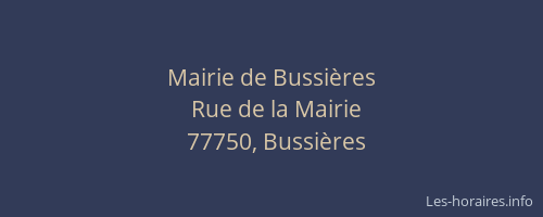 Mairie de Bussières